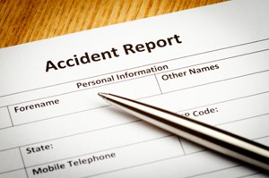 Photo of an accident report