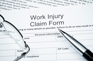 Photo of a workplace injury claim form